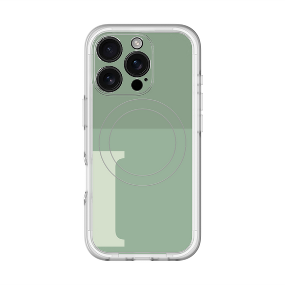 スリムプロテクションプレミアムケース with MagSafe［ オリジナル - initial two tone - I green ］
