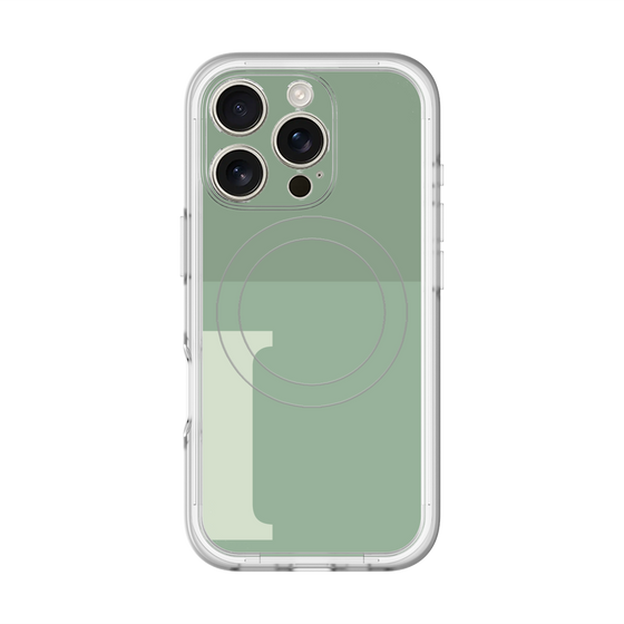 スリムプロテクションプレミアムケース with MagSafe［ オリジナル - initial two tone - I green ］