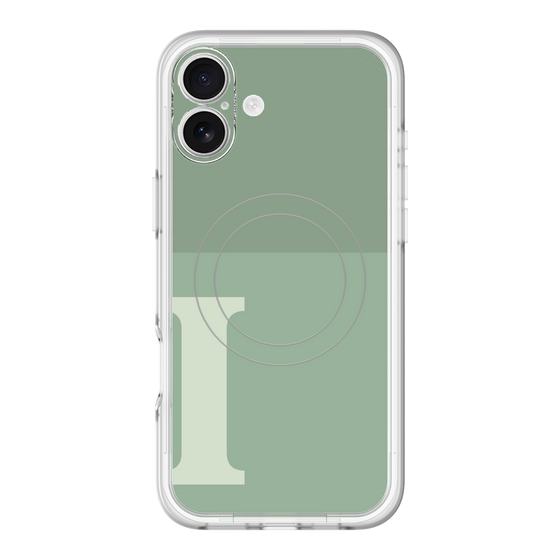 スリムプロテクションプレミアムケース with MagSafe［ オリジナル - initial two tone - I green ］