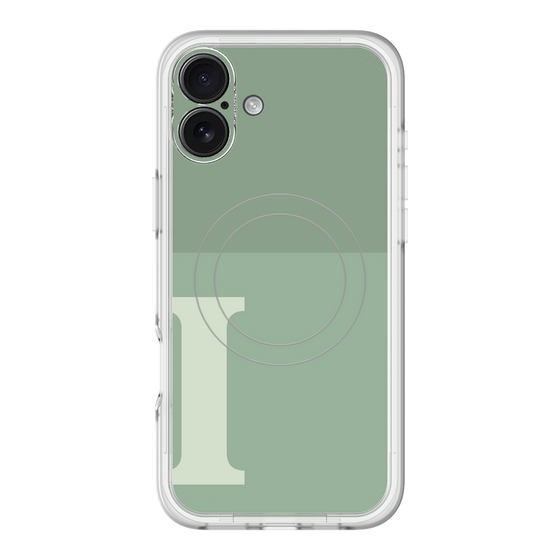スリムプロテクションプレミアムケース with MagSafe［ オリジナル - initial two tone - I green ］