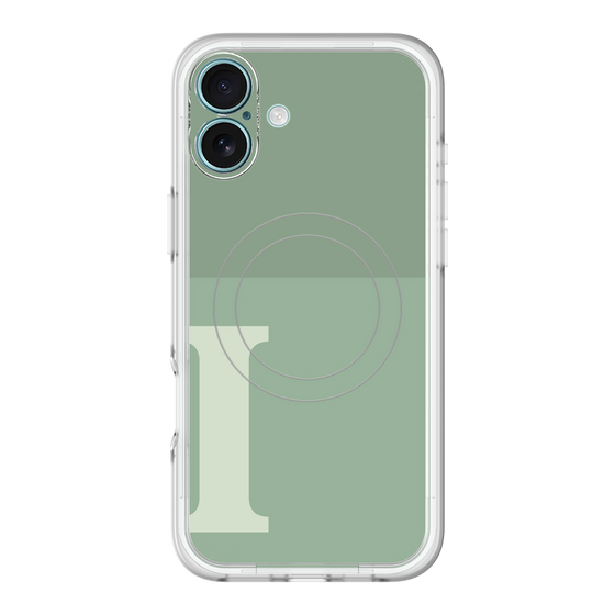 スリムプロテクションプレミアムケース with MagSafe［ オリジナル - initial two tone - I green ］