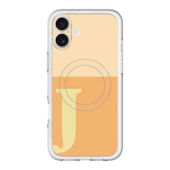 スリムプロテクションプレミアムケース with MagSafe［ オリジナル - initial two tone - J orange ］