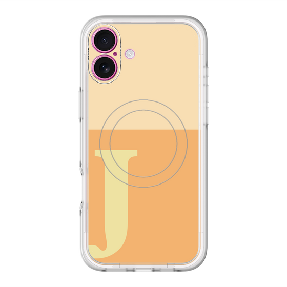 スリムプロテクションプレミアムケース with MagSafe［ オリジナル - initial two tone - J orange ］