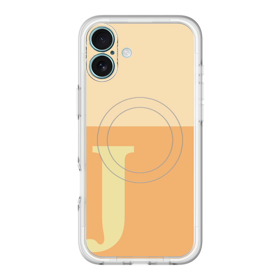 スリムプロテクションプレミアムケース with MagSafe［ オリジナル - initial two tone - J orange ］