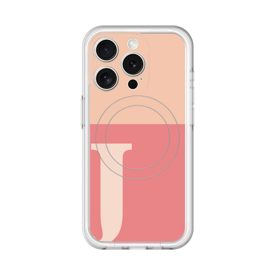 スリムプロテクションプレミアムケース with MagSafe［ オリジナル - initial two tone - J pink ］