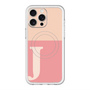 スリムプロテクションプレミアムケース with MagSafe［ オリジナル - initial two tone - J pink ］