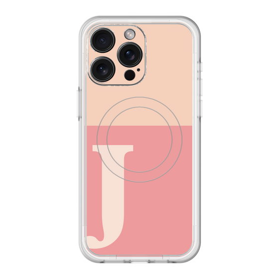 スリムプロテクションプレミアムケース with MagSafe［ オリジナル - initial two tone - J pink ］