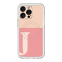 スリムプロテクションプレミアムケース with MagSafe［ オリジナル - initial two tone - J pink ］