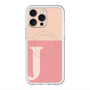 スリムプロテクションプレミアムケース with MagSafe［ オリジナル - initial two tone - J pink ］