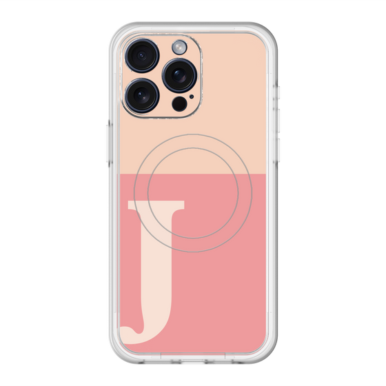 スリムプロテクションプレミアムケース with MagSafe［ オリジナル - initial two tone - J pink ］