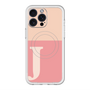スリムプロテクションプレミアムケース with MagSafe［ オリジナル - initial two tone - J pink ］