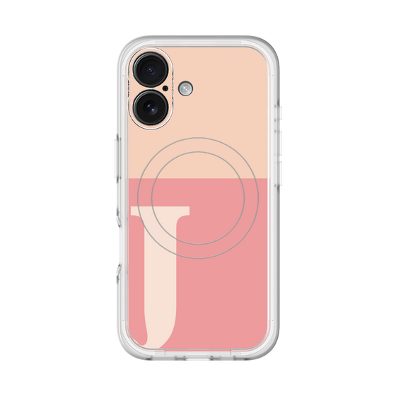 スリムプロテクションプレミアムケース with MagSafe［ オリジナル - initial two tone - J pink ］