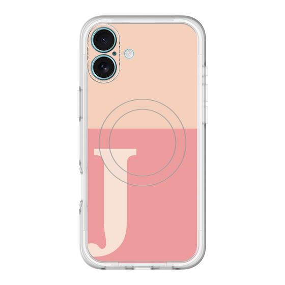 スリムプロテクションプレミアムケース with MagSafe［ オリジナル - initial two tone - J pink ］