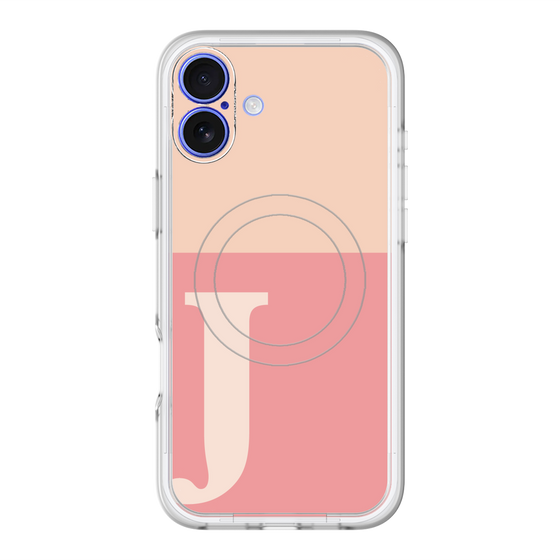 スリムプロテクションプレミアムケース with MagSafe［ オリジナル - initial two tone - J pink ］