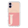 スリムプロテクションプレミアムケース with MagSafe［ オリジナル - initial two tone - J pink ］