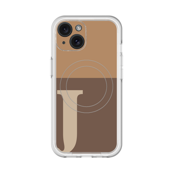 スリムプロテクションプレミアムケース with MagSafe［ オリジナル - initial two tone - J brown ］