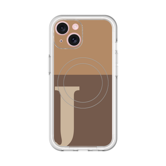 スリムプロテクションプレミアムケース with MagSafe［ オリジナル - initial two tone - J brown ］