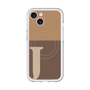 スリムプロテクションプレミアムケース with MagSafe［ オリジナル - initial two tone - J brown ］