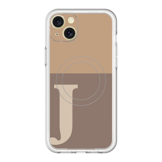 スリムプロテクションプレミアムケース with MagSafe［ オリジナル - initial two tone - J brown ］