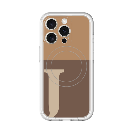 スリムプロテクションプレミアムケース with MagSafe［ オリジナル - initial two tone - J brown ］
