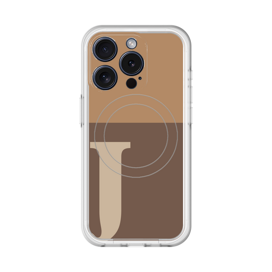 スリムプロテクションプレミアムケース with MagSafe［ オリジナル - initial two tone - J brown ］