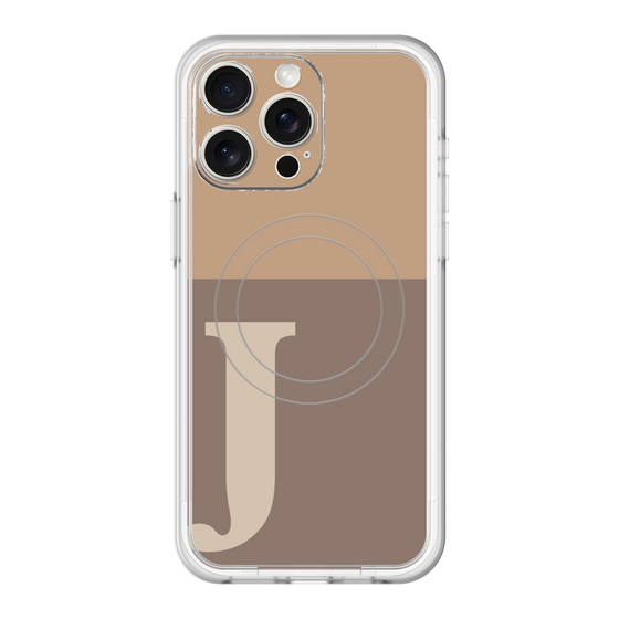 スリムプロテクションプレミアムケース with MagSafe［ オリジナル - initial two tone - J brown ］