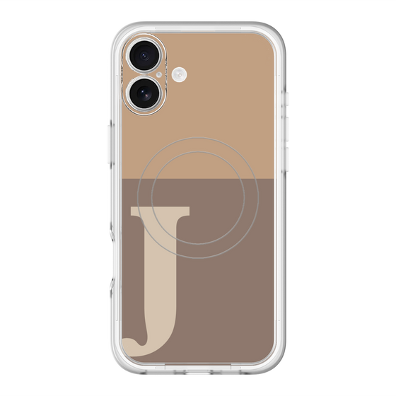 スリムプロテクションプレミアムケース with MagSafe［ オリジナル - initial two tone - J brown ］