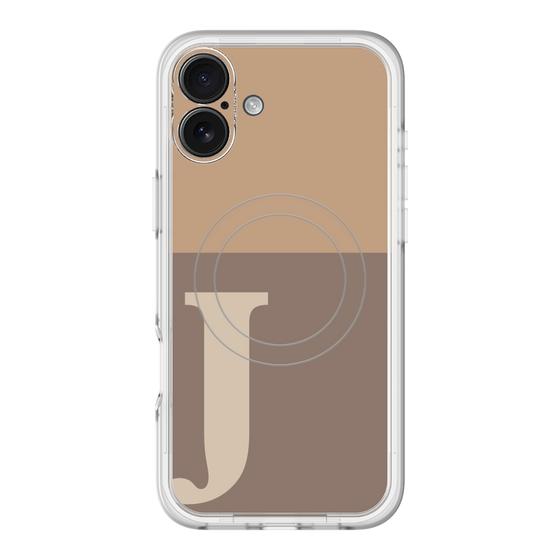 スリムプロテクションプレミアムケース with MagSafe［ オリジナル - initial two tone - J brown ］