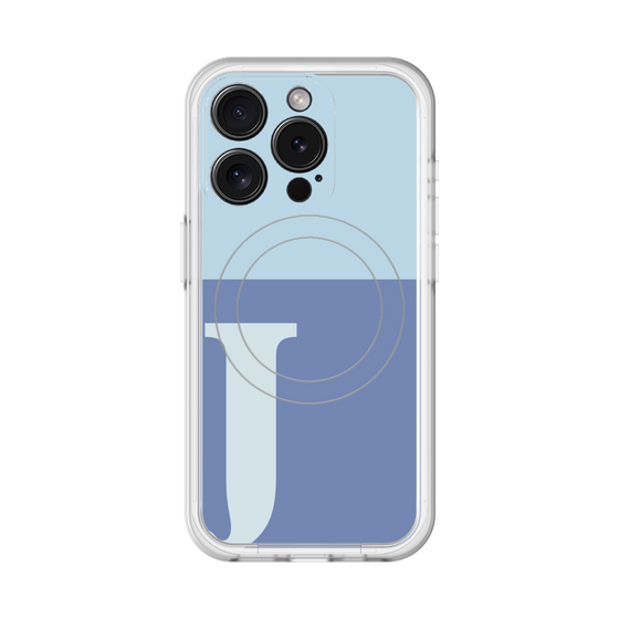 スリムプロテクションプレミアムケース with MagSafe［ オリジナル - initial two tone - J blue ］