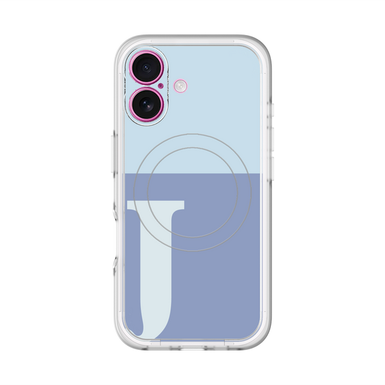 スリムプロテクションプレミアムケース with MagSafe［ オリジナル - initial two tone - J blue ］