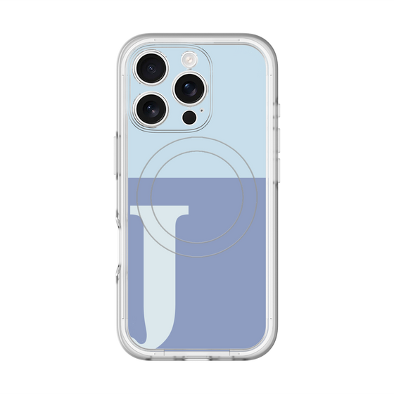 スリムプロテクションプレミアムケース with MagSafe［ オリジナル - initial two tone - J blue ］