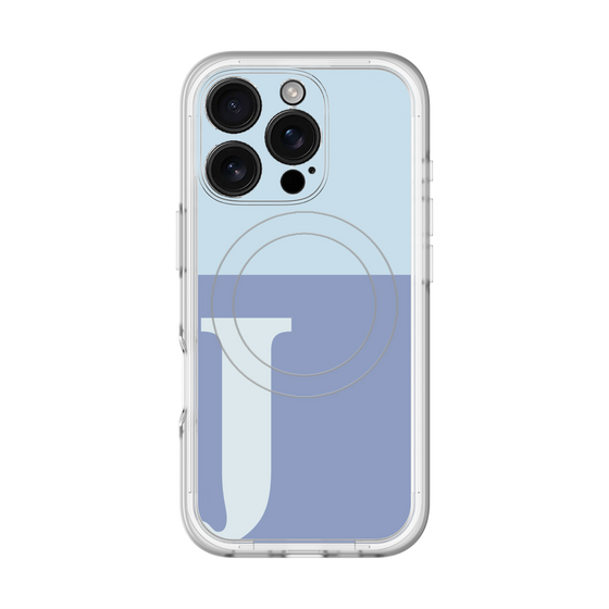 スリムプロテクションプレミアムケース with MagSafe［ オリジナル - initial two tone - J blue ］