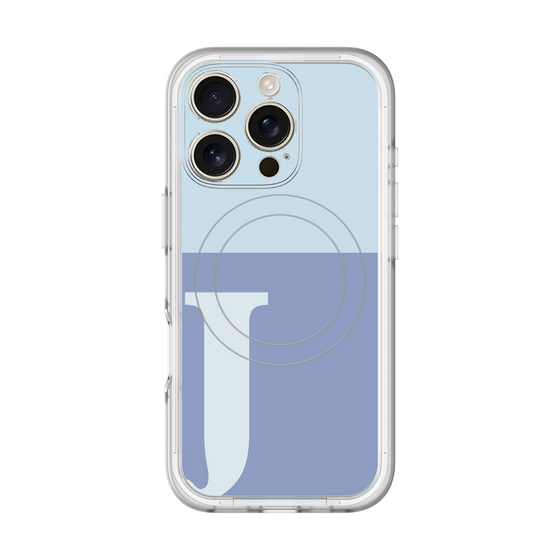 スリムプロテクションプレミアムケース with MagSafe［ オリジナル - initial two tone - J blue ］