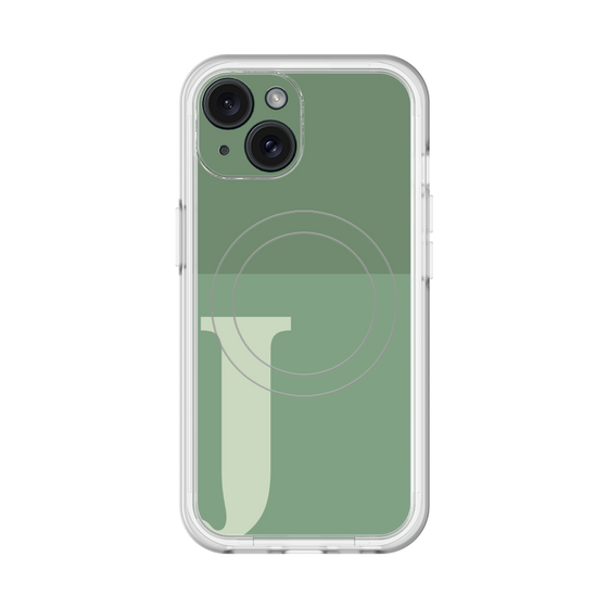 スリムプロテクションプレミアムケース with MagSafe［ オリジナル - initial two tone - J green ］