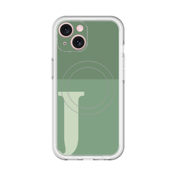 スリムプロテクションプレミアムケース with MagSafe［ オリジナル - initial two tone - J green ］