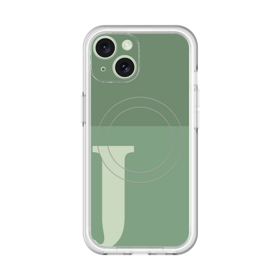 スリムプロテクションプレミアムケース with MagSafe［ オリジナル - initial two tone - J green ］