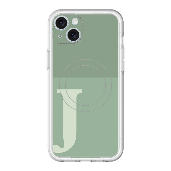 スリムプロテクションプレミアムケース with MagSafe［ オリジナル - initial two tone - J green ］