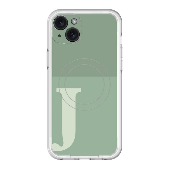 スリムプロテクションプレミアムケース with MagSafe［ オリジナル - initial two tone - J green ］