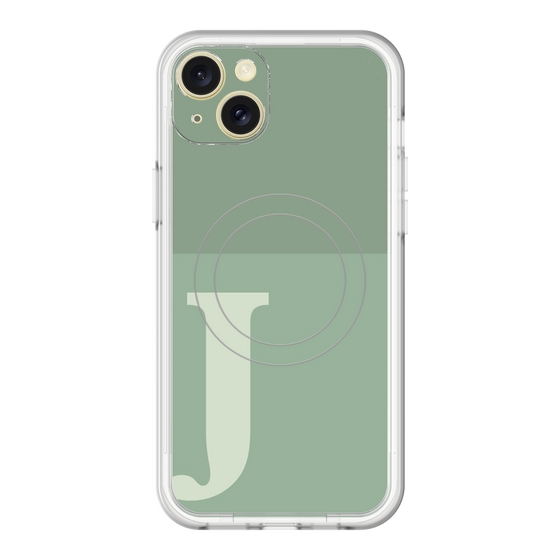スリムプロテクションプレミアムケース with MagSafe［ オリジナル - initial two tone - J green ］