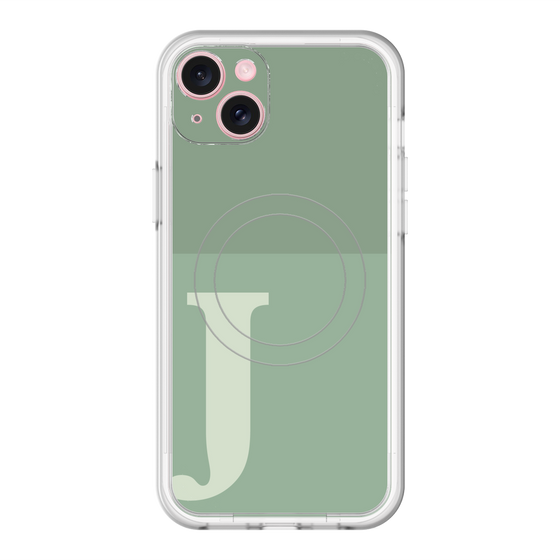 スリムプロテクションプレミアムケース with MagSafe［ オリジナル - initial two tone - J green ］