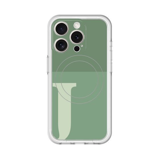 スリムプロテクションプレミアムケース with MagSafe［ オリジナル - initial two tone - J green ］