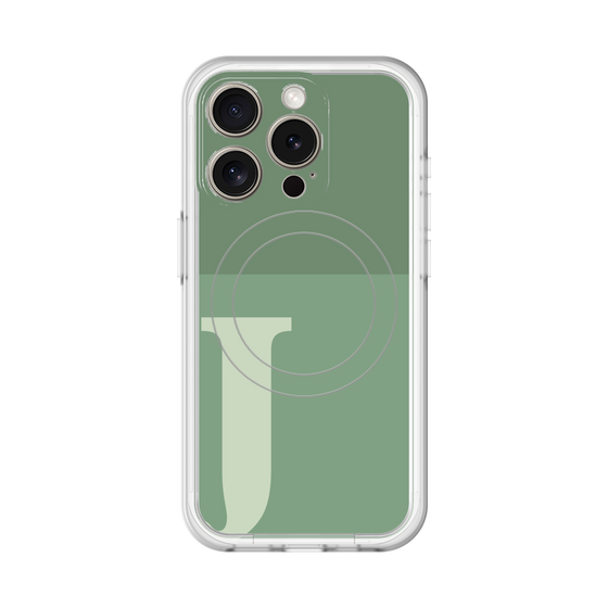 スリムプロテクションプレミアムケース with MagSafe［ オリジナル - initial two tone - J green ］