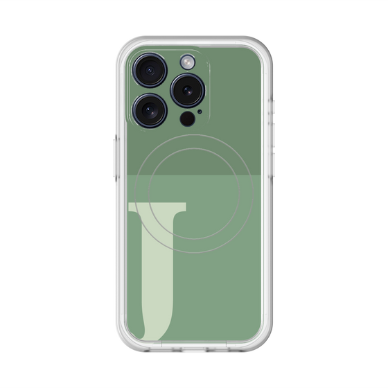 スリムプロテクションプレミアムケース with MagSafe［ オリジナル - initial two tone - J green ］