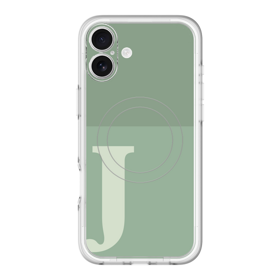 スリムプロテクションプレミアムケース with MagSafe［ オリジナル - initial two tone - J green ］