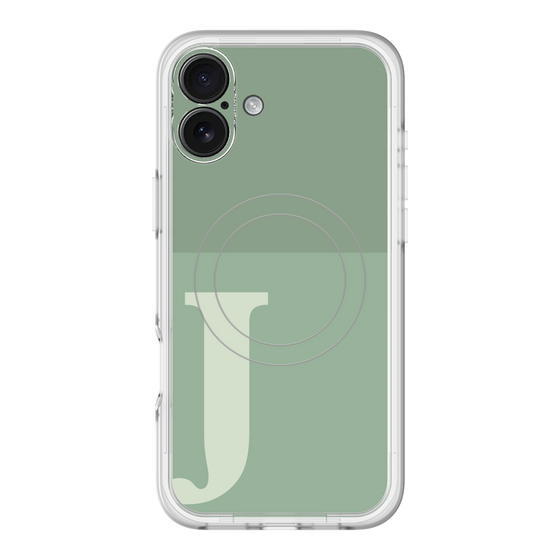 スリムプロテクションプレミアムケース with MagSafe［ オリジナル - initial two tone - J green ］