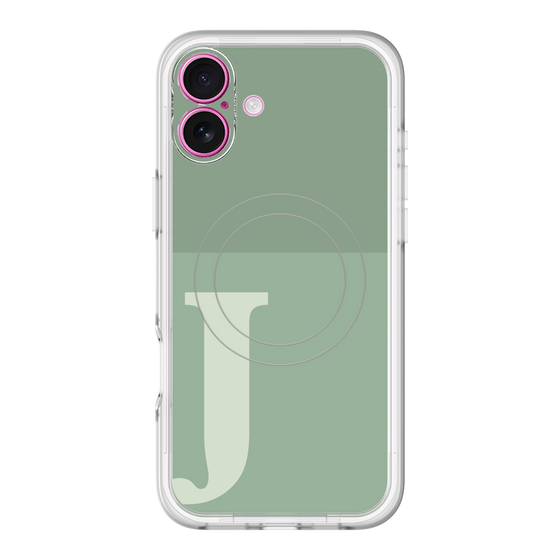 スリムプロテクションプレミアムケース with MagSafe［ オリジナル - initial two tone - J green ］