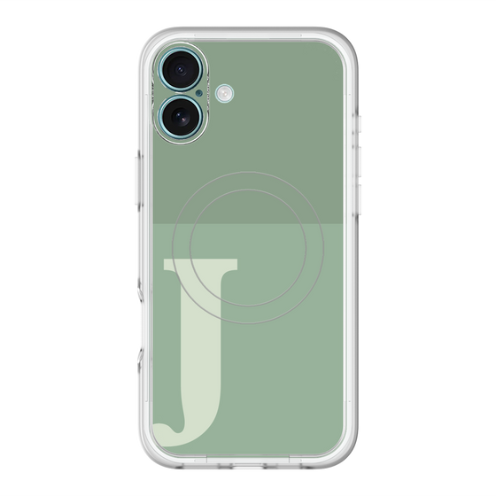 スリムプロテクションプレミアムケース with MagSafe［ オリジナル - initial two tone - J green ］