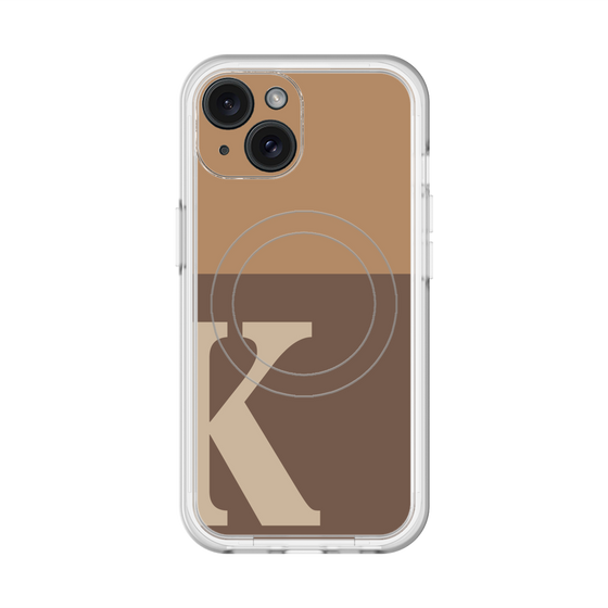 スリムプロテクションプレミアムケース with MagSafe［ オリジナル - initial two tone - K brown ］