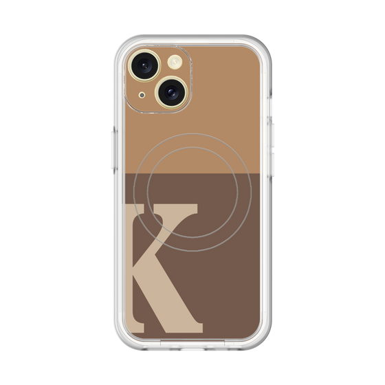 スリムプロテクションプレミアムケース with MagSafe［ オリジナル - initial two tone - K brown ］