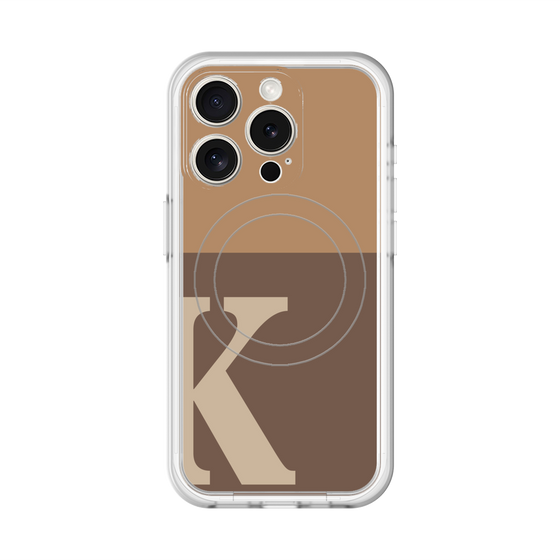 スリムプロテクションプレミアムケース with MagSafe［ オリジナル - initial two tone - K brown ］